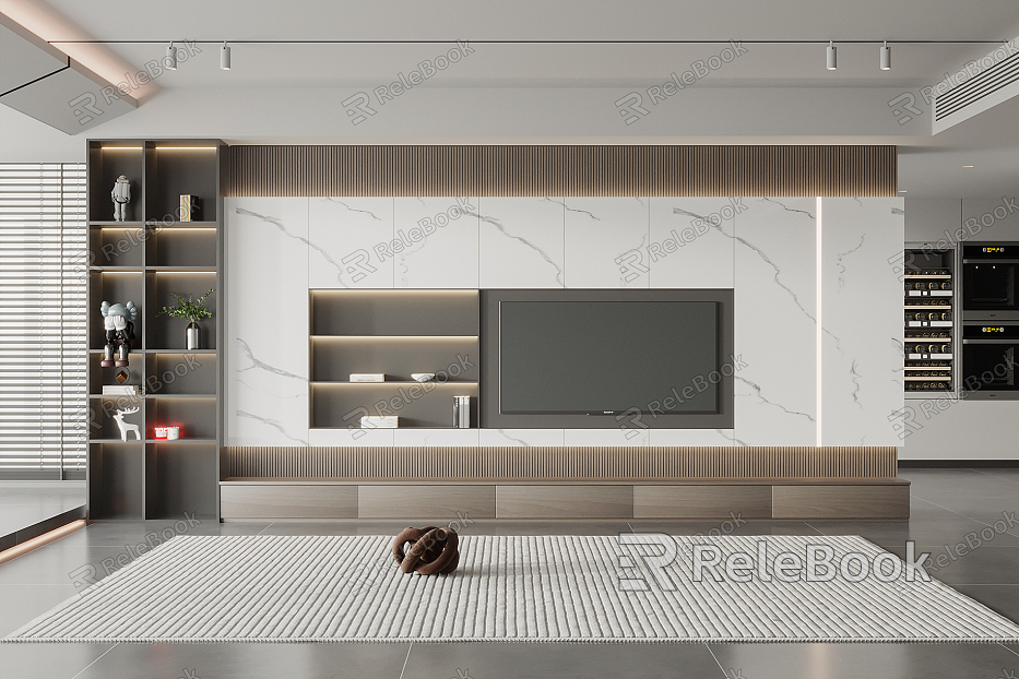 Modern TV background wall model