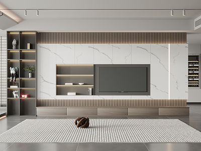 Modern TV background wall model