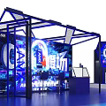 AMX eSports Stage Setup With Large Screens Vibrant Lighting And Modern Interactive Displays