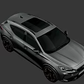 Gray Sporty SUV With Sleek Exterior Design And Black Wheels On Orange Background