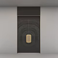 Elegant Modern Double Door Design With Circular Texture And Golden Accent 3d model