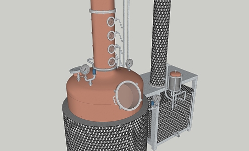 Industrial boiler equipment 3d model