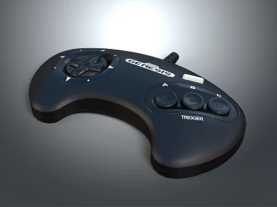 Black Ergonomic Computer Game Controller With Responsive Buttons And Precise Joystick For PC Gaming 3d model
