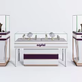 Elegant Retail Display Shelves With Glass Cases For Various Jewelry Items
