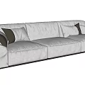 Three Seater Gray Fabric Sofa With Storage Compartment And Soft Cushions