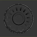 Black Cylindrical Industrial Equipment With Textured Surface And Metallic Ends