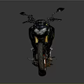 Modern Sporty Motorcycle With Black Body Orange Accents And Sleek Alloy Wheels