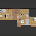 Modern House 3D Floor Plan With Animal Themed Furniture And Multiple Rooms