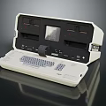 Vintage Portable Electronic Device Featuring Keyboard Display Tape Slots And Control Panel 3d model
