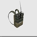 Backpack Mounted Portable Electronic Communication Equipment with Antenna and Storage Case 3d model