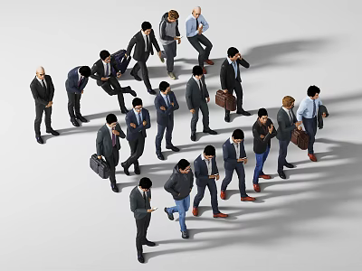 Asian Male Business People Men 3d model
