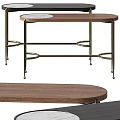Modern Sofa Coffee Table Set With Oval Wooden Top And Metal Legs Design
