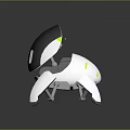 Modern Black And White Mechanical Robot Creature With Sleek Leg Structure 3d model