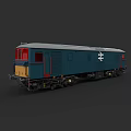 Vintage Dark Blue Train With Red Windows White Logo On Dark Background