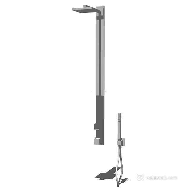 Modern Stainless Steel Shower Head With Rainfall Top Sprayer And Handheld Wand For Bathroom Use 3d model 