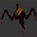 Black And Yellow Spider Like Creature With Multiple Legs Yellow Spiked Tips And Body Patterns