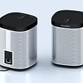 Sonos Wireless Speakers With Modern Silver Black Design And Mesh Grille