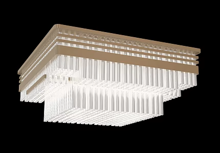 Crystal Ceiling Lamp Modern Simple Grand Meeting Ballroom Room Glass Rod Crystal Rod European-style Metal Quartet Lamp Light Luxury 3d model