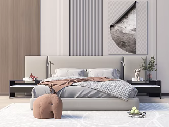 Modern Double Bed 3d model