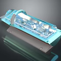 Transparent Blue Precision Instrument With Metallic Base And Internal Structure 3d model