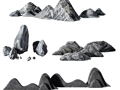 Unique Garden Ornaments With Artistic Rock Shapes And Natural Stone Designs 3d model