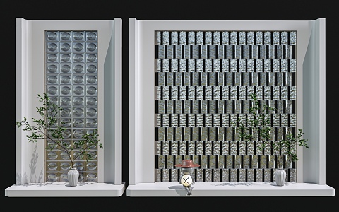 Modern Glass Tile Glass Partition Changhong Glass Crystal Tile Glass Screen Art Glass 3d model