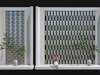 Modern Glass Tile Glass Partition Changhong Glass Crystal Tile Glass Screen Art Glass 3d model