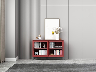 Modern Bookcase Side Cabinet 3d model