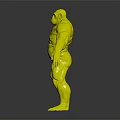 Muscular Ape 3D Model in Standing Posture with Detailed Muscle Structure and Reflective Surface