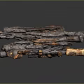 Natural Wood Stone Chunks Stacked With Rustic Texture And Warm Earthy Hues