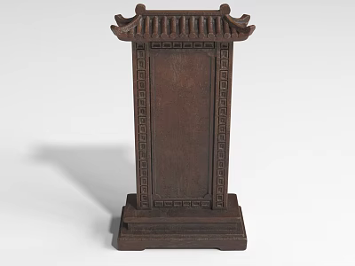 Traditional Chinese Wooden Furniture With Ornate Carved Patterns And Classic Roof Structure 3d model
