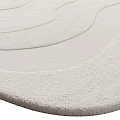 Unique Shaped White Rug With Circular Texture Design 3d model