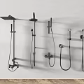 Modern Wall Mounted Shower Systems With Rainfall And Handheld Heads Design 3d model