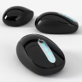 Modern Black Wireless Computer Mice With Sleek Surface And Ergonomic Design 3d model
