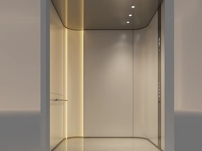 Modern Minimalist Elevator Corridor With Integrated Lighting 3d model
