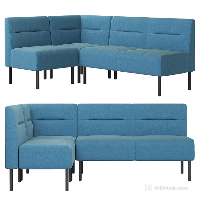 Blue Fabric Sectional Sofa With Versatile Design For Living Room Seating Configurations 3d model