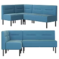 Blue Fabric Sectional Sofa With Versatile Design For Living Room Seating Configurations 3d model