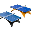 Sports Equipment Ping Pong Tables Featuring Blue Tabletop And Black Orange Frames