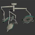Adjustable Ceiling Mounted Surgical Medical Equipment With Multiple Arms And Lamp Heads