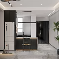Modern Living and Dining Room Interior With Sofa TV Wall Coffee Table And Chandelier