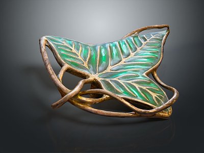 Modern Brooch Elf Leaf Brooch Jewelry 3d model