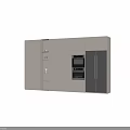 Modern Kitchen Fridge Cabinet Design With Open Shelves And Built In Appliances