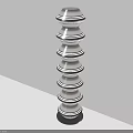Modern Stacked Ring Floor Lamp With Gray And White Stripes For Interior Decor