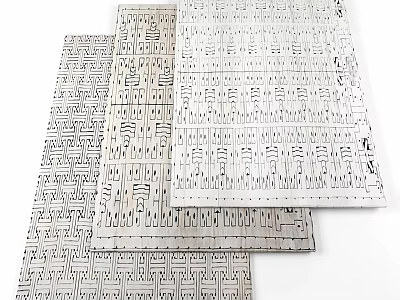 Modern Square Rugs With Intricate Geometric Patterns For Stylish Home Decor 3d model