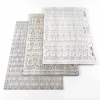 Carpet Combination Light Luxury Carpet Living Room Carpet Bedroom Carpet Fabric Carpet Ethnic Style Carpet Silky Style Carpet Bathroom Carpet White Carpet 3d model