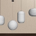 Quiet chandelier Japanese lantern 3d model