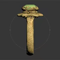 Elegant Gold Ring Featuring Green Gemstone And Intricate Floral Design