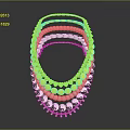 Circular Layered Necklace With Silver Gears And Colorful Smiley Faces
