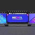 HICOOL 2024 Event Stage With Large Screens Seats And Backdrop Design