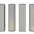 Modern Decorative Columns With Various Detailed Perforated Patterns And Textured Designs 3d model